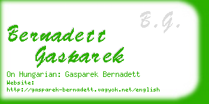 bernadett gasparek business card